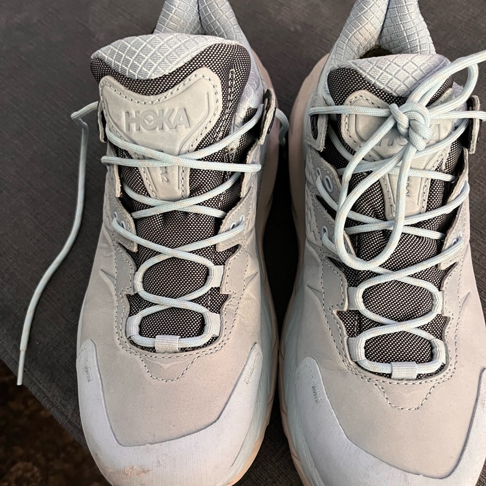 Hoka blue and Light Gray Sneakers